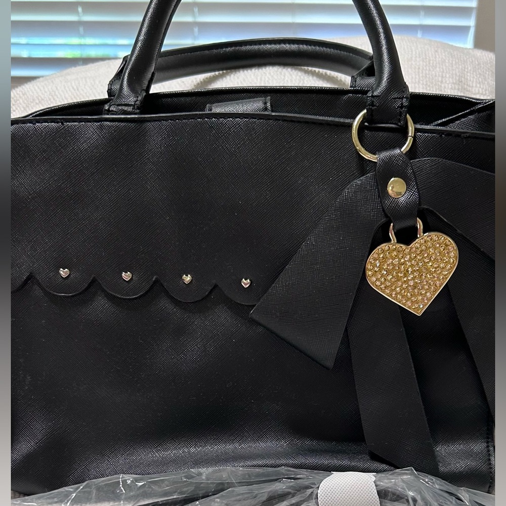 Betsey Johnson Black Purse/Satchel.   Sugar and Spice